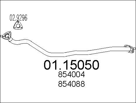 MTS 01.15050 - Труба вихлопного газу autocars.com.ua