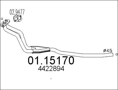 MTS 01.15170 - Труба выхлопного газа avtokuzovplus.com.ua