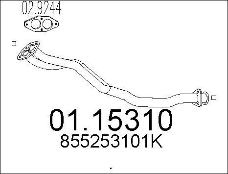 MTS 01.15310 - Труба вихлопного газу autocars.com.ua