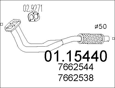 MTS 01.15440 - Труба вихлопного газу autocars.com.ua