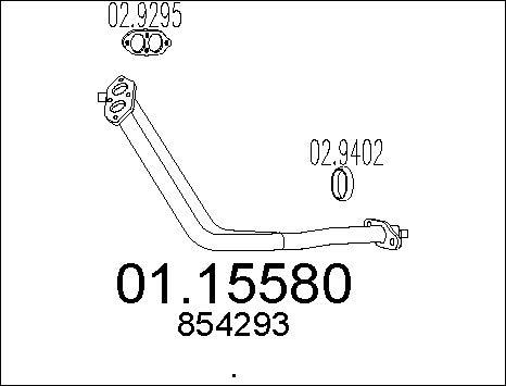 MTS 01.15580 - Труба вихлопного газу autocars.com.ua