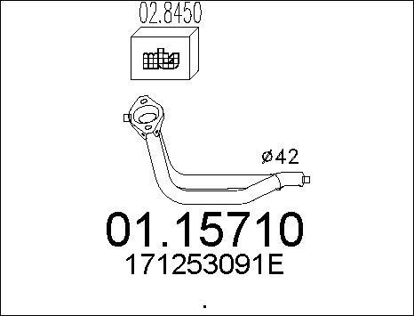 MTS 01.15710 - Труба вихлопного газу autocars.com.ua