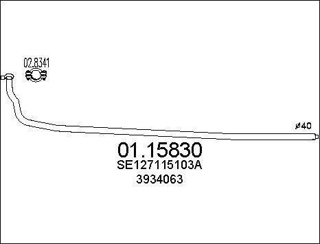 MTS 01.15830 - Труба вихлопного газу autocars.com.ua