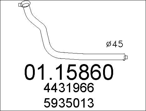 MTS 01.15860 - Труба вихлопного газу autocars.com.ua