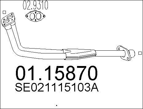 MTS 01.15870 - Труба вихлопного газу autocars.com.ua