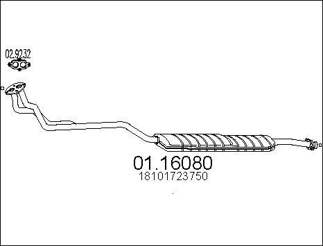 MTS 01.16080 - Предглушітель вихлопних газів autocars.com.ua