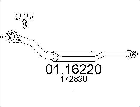 MTS 01.16220 - Труба вихлопного газу autocars.com.ua