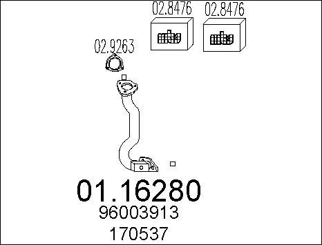 MTS 01.16280 - Труба вихлопного газу autocars.com.ua