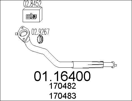MTS 01.16400 - Труба вихлопного газу autocars.com.ua