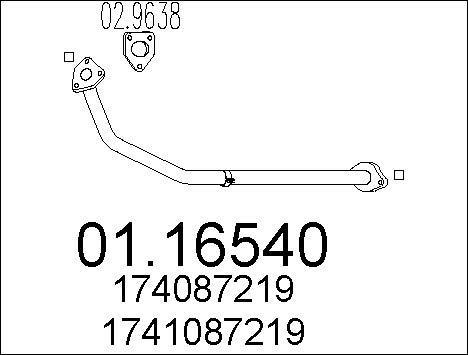 MTS 01.16540 - Труба вихлопного газу autocars.com.ua
