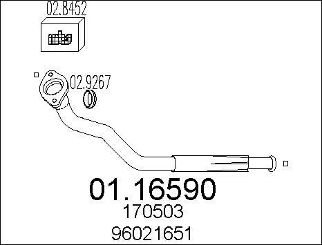 MTS 01.16590 - Труба вихлопного газу autocars.com.ua