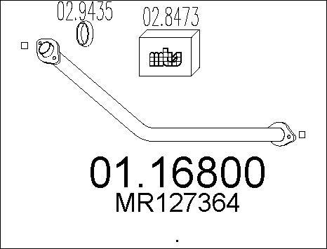 MTS 01.16800 - Труба вихлопного газу autocars.com.ua