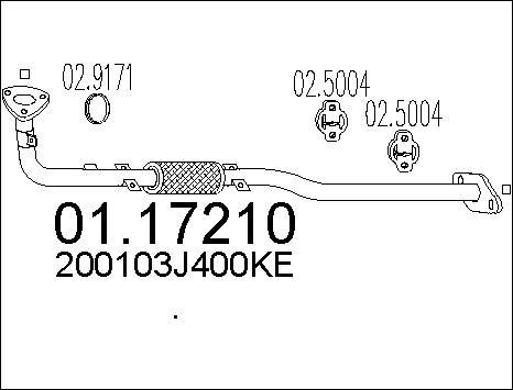 MTS 01.17210 - Труба вихлопного газу autocars.com.ua