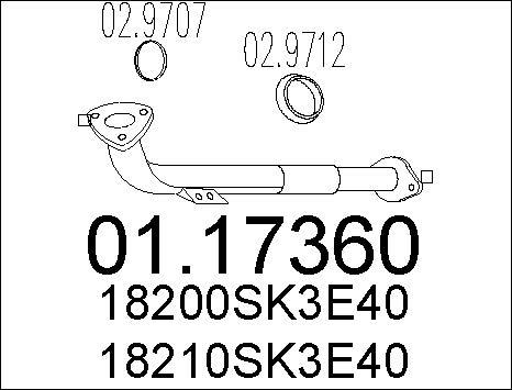 MTS 01.17360 - Труба вихлопного газу autocars.com.ua