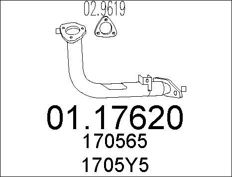 MTS 01.17620 - Труба вихлопного газу autocars.com.ua