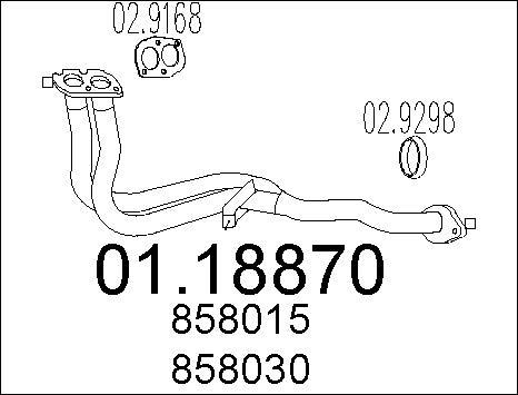 MTS 01.18870 - Труба выхлопного газа avtokuzovplus.com.ua