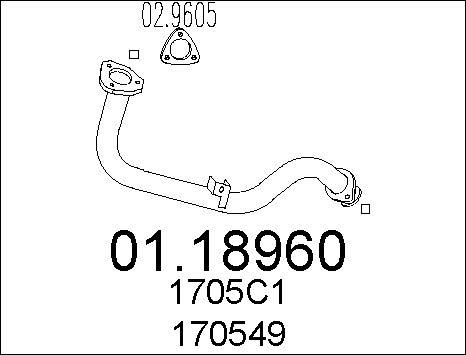 MTS 01.18960 - Труба вихлопного газу autocars.com.ua