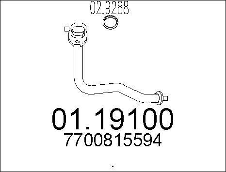 MTS 01.19100 - Труба вихлопного газу autocars.com.ua