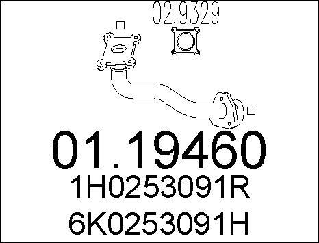 MTS 01.19460 - Труба вихлопного газу autocars.com.ua