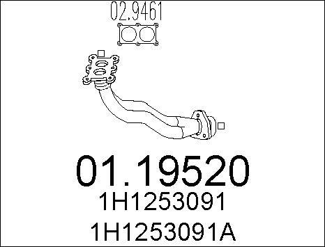 MTS 01.19520 - Труба вихлопного газу autocars.com.ua