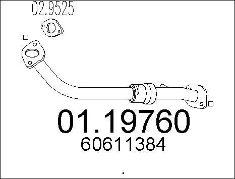MTS 01.19760 - Труба вихлопного газу autocars.com.ua