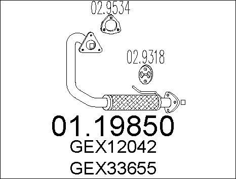 MTS 01.19850 - Труба вихлопного газу autocars.com.ua