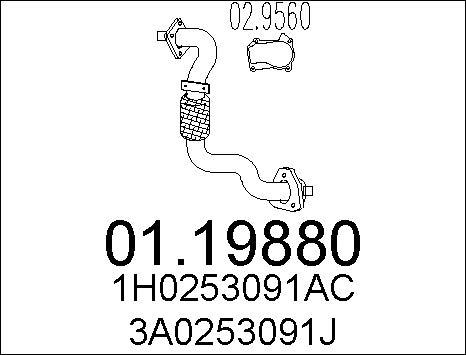 MTS 01.19880 - Труба вихлопного газу autocars.com.ua