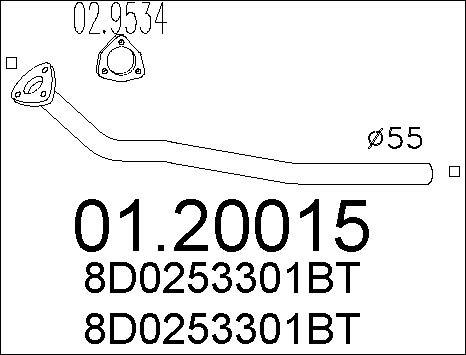 MTS 01.20015 - Труба выхлопного газа avtokuzovplus.com.ua