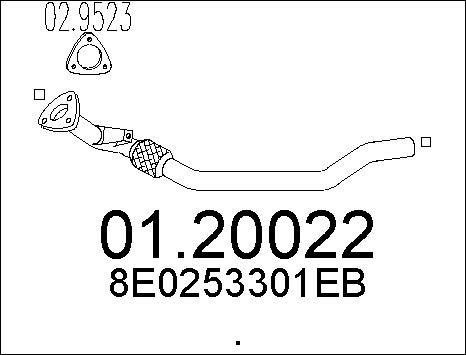 MTS 01.20022 - Труба вихлопного газу autocars.com.ua