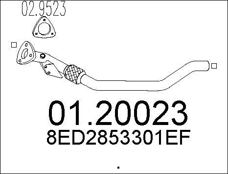 MTS 01.20023 - Труба вихлопного газу autocars.com.ua
