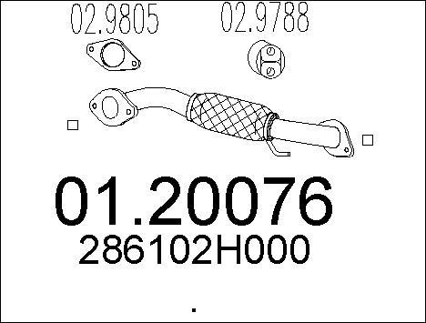 MTS 01.20076 - Труба вихлопного газу autocars.com.ua