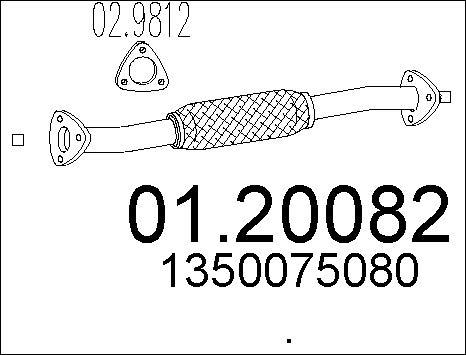 MTS 01.20082 - Труба вихлопного газу autocars.com.ua