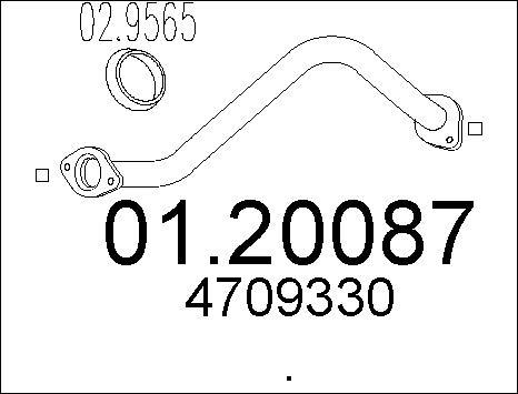 MTS 01.20087 - Труба вихлопного газу autocars.com.ua