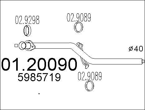 MTS 01.20090 - Труба вихлопного газу autocars.com.ua