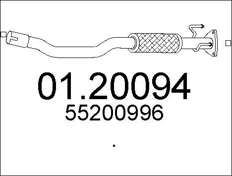 MTS 01.20094 - Труба вихлопного газу autocars.com.ua