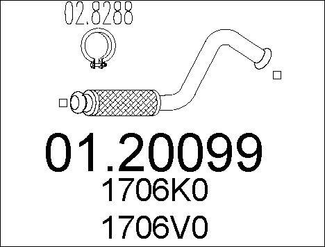 MTS 01.20099 - Труба вихлопного газу autocars.com.ua