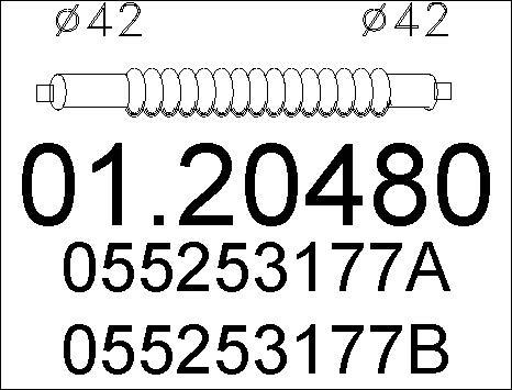 MTS 01.20480 - Гофрована труба вихлопна система autocars.com.ua