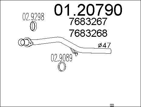 MTS 01.20790 - Труба вихлопного газу autocars.com.ua