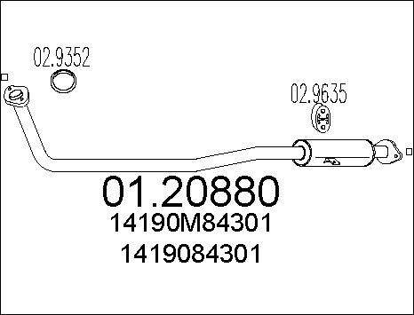 MTS 01.20880 - Труба выхлопного газа avtokuzovplus.com.ua