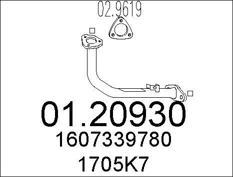 MTS 01.20930 - Труба вихлопного газу autocars.com.ua