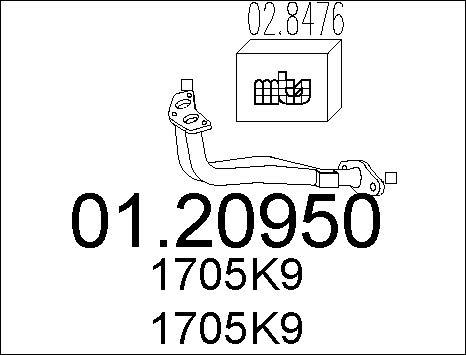 MTS 01.20950 - Труба вихлопного газу autocars.com.ua