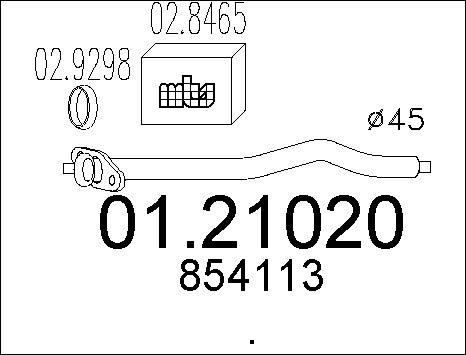 MTS 01.21020 - Труба вихлопного газу autocars.com.ua