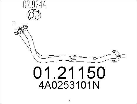 MTS 01.21150 - Труба вихлопного газу autocars.com.ua