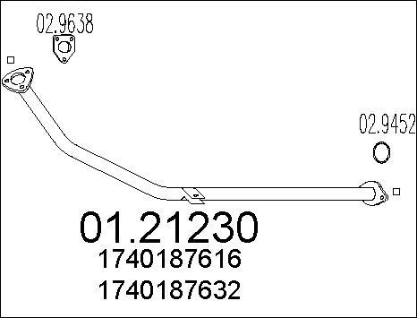 MTS 01.21230 - Труба вихлопного газу autocars.com.ua