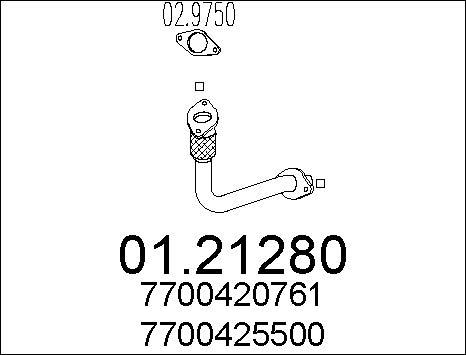 MTS 01.21280 - Труба вихлопного газу autocars.com.ua