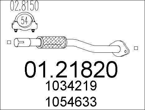 MTS 01.21820 - Труба вихлопного газу autocars.com.ua