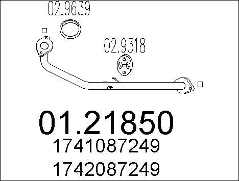MTS 01.21850 - Труба вихлопного газу autocars.com.ua