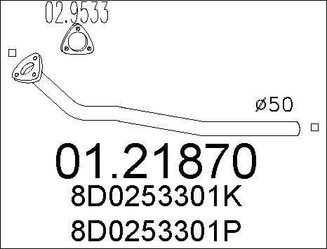 MTS 01.21870 - Труба вихлопного газу autocars.com.ua