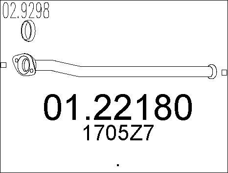 MTS 01.22180 - Труба вихлопного газу autocars.com.ua