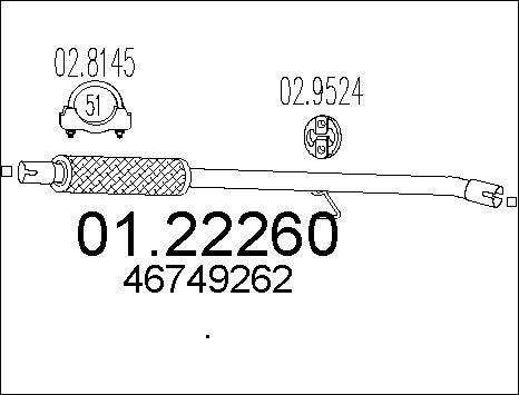 MTS 01.22260 - Труба вихлопного газу autocars.com.ua